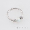 OPAL BEAD NOSE HOOP 316L SURGICAL STEEL